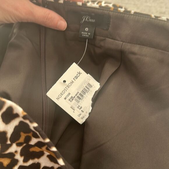 J.Crew Linen Blend Cheetah Skirt Size 6 - Picture 4 of 6